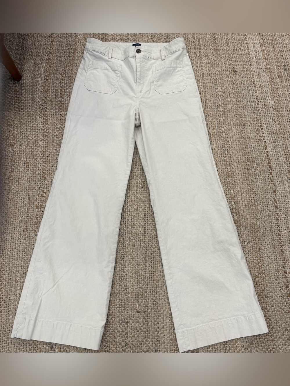 J.Crew Lizzie High Rise Wide Leg Linen Blend Pants Size 29 Ivory Natural